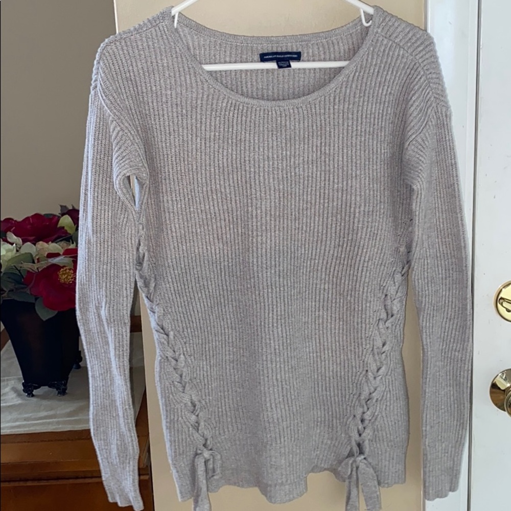 American Eagle Sweater with laced down sides